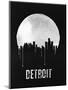 Detroit Skyline Black-null-Mounted Art Print