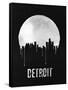 Detroit Skyline Black-null-Framed Stretched Canvas