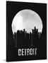 Detroit Skyline Black-null-Stretched Canvas