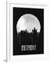 Detroit Skyline Black-null-Framed Art Print