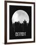 Detroit Skyline Black-null-Framed Art Print