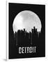 Detroit Skyline Black-null-Framed Art Print