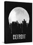 Detroit Skyline Black-null-Stretched Canvas