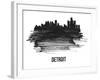 Detroit Skyline Brush Stroke - Black II-NaxArt-Framed Art Print