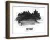 Detroit Skyline Brush Stroke - Black II-NaxArt-Framed Art Print