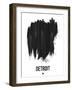 Detroit Skyline Brush Stroke - Black-NaxArt-Framed Art Print