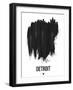 Detroit Skyline Brush Stroke - Black-NaxArt-Framed Art Print