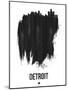 Detroit Skyline Brush Stroke - Black-NaxArt-Mounted Art Print