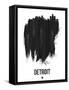 Detroit Skyline Brush Stroke - Black-NaxArt-Framed Stretched Canvas