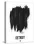Detroit Skyline Brush Stroke - Black-NaxArt-Stretched Canvas