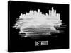 Detroit Skyline Brush Stroke - White-NaxArt-Stretched Canvas