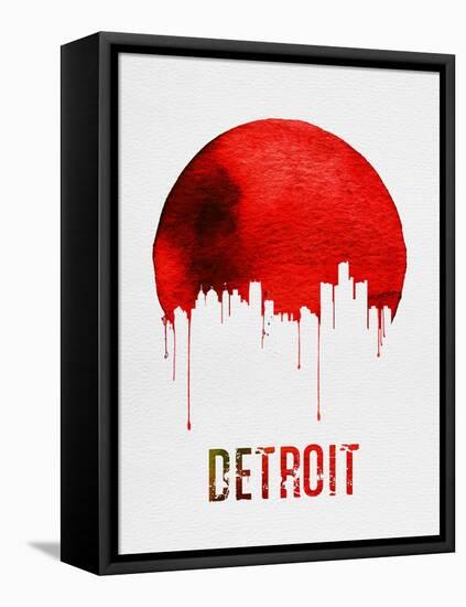 Detroit Skyline Red-null-Framed Stretched Canvas