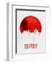 Detroit Skyline Red-null-Framed Art Print