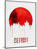 Detroit Skyline Red-null-Mounted Art Print