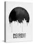 Detroit Skyline White-null-Stretched Canvas