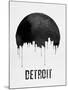 Detroit Skyline White-null-Mounted Art Print