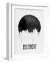 Detroit Skyline White-null-Framed Art Print