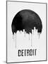 Detroit Skyline White-null-Mounted Art Print