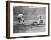 Detroit Tiger Playing Sliding into Third Base Baseball Photograph - Detroit, MI-Lantern Press-Framed Art Print