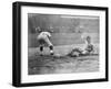 Detroit Tiger Playing Sliding into Third Base Baseball Photograph - Detroit, MI-Lantern Press-Framed Art Print