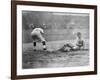 Detroit Tiger Playing Sliding into Third Base Baseball Photograph - Detroit, MI-Lantern Press-Framed Art Print