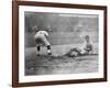 Detroit Tiger Playing Sliding into Third Base Baseball Photograph - Detroit, MI-Lantern Press-Framed Art Print