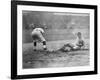 Detroit Tiger Playing Sliding into Third Base Baseball Photograph - Detroit, MI-Lantern Press-Framed Art Print