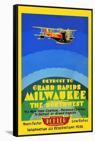 Detroit To Grand Rapids/ Milwaukee/The Northwest-Edward A. Vollmer Jr.-Framed Stretched Canvas