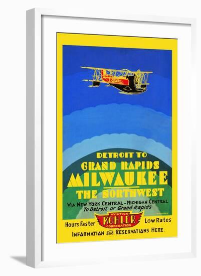 Detroit To Grand Rapids/ Milwaukee/The Northwest-Edward A. Vollmer Jr.-Framed Art Print