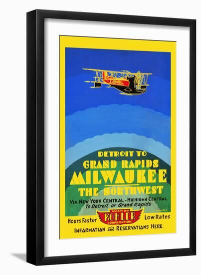 Detroit To Grand Rapids/ Milwaukee/The Northwest-Edward A. Vollmer Jr.-Framed Art Print