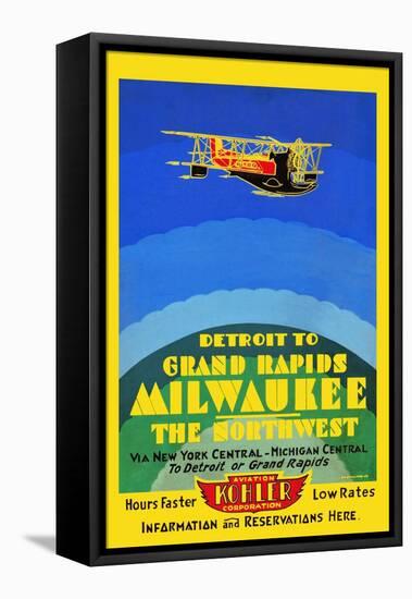 Detroit To Grand Rapids/ Milwaukee/The Northwest-Edward A. Vollmer Jr.-Framed Stretched Canvas