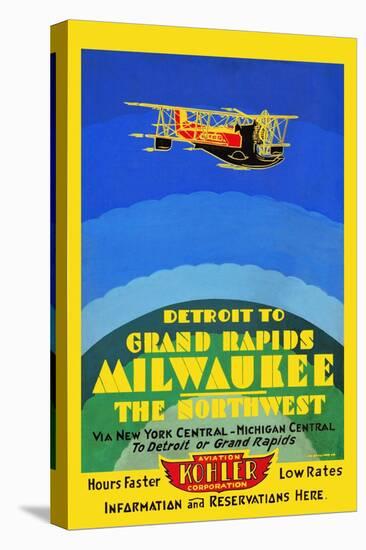 Detroit To Grand Rapids/ Milwaukee/The Northwest-Edward A. Vollmer Jr.-Stretched Canvas