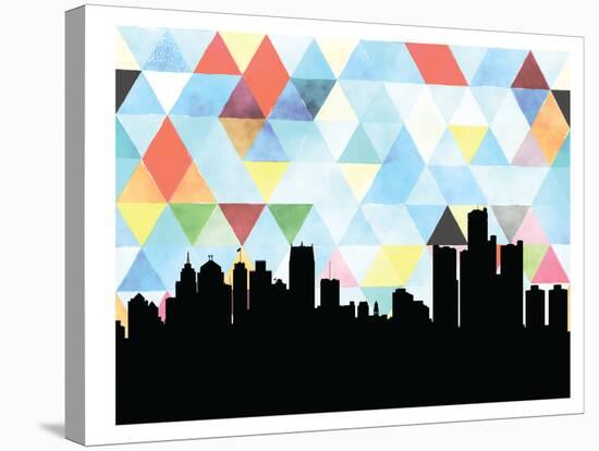 Detroit Triangle-Paperfinch 0-Stretched Canvas