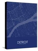 Detroit, United States of America Blue Map-null-Stretched Canvas