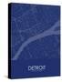 Detroit, United States of America Blue Map-null-Stretched Canvas