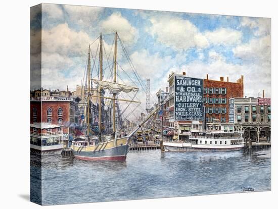 Detroit Water Front 1896-Stanton Manolakas-Stretched Canvas