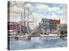 Detroit Water Front 1896-Stanton Manolakas-Stretched Canvas