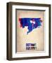 Detroit Watercolor Map-NaxArt-Framed Art Print