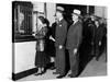 Detroit Workers Line Up at the New Chrysler Emergency Bank at Tellers Window-null-Stretched Canvas