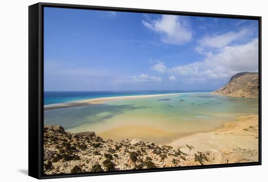 Detwah Lagoon Near Qalansia at the West Coast of the Island of Socotra, Yemen, Middle East-Michael Runkel-Framed Stretched Canvas