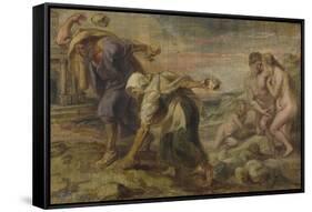 Deucalion and Pyrrha, Ca 1636-Peter Paul Rubens-Framed Stretched Canvas