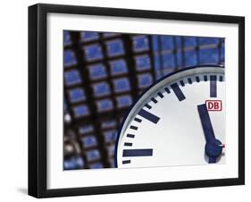 Deutsche Bahn Railway Station Clock in the Berlin Main Railway Station, Hauptbahnhoftiergarten, Ber-Cahir Davitt-Framed Premium Photographic Print