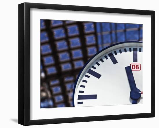 Deutsche Bahn Railway Station Clock in the Berlin Main Railway Station, Hauptbahnhoftiergarten, Ber-Cahir Davitt-Framed Photographic Print