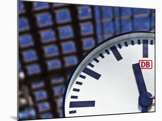 Deutsche Bahn Railway Station Clock in the Berlin Main Railway Station, Hauptbahnhoftiergarten, Ber-Cahir Davitt-Mounted Photographic Print