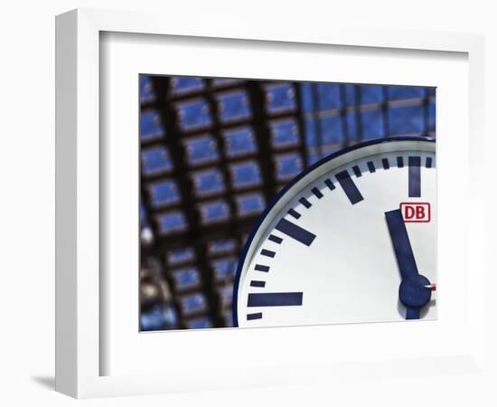 Deutsche Bahn Railway Station Clock in the Berlin Main Railway Station, Hauptbahnhoftiergarten, Ber-Cahir Davitt-Framed Photographic Print