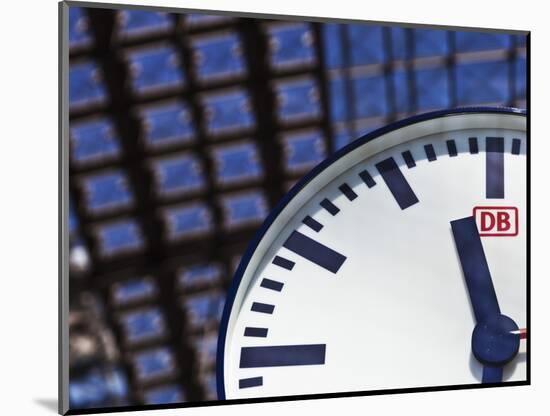 Deutsche Bahn Railway Station Clock in the Berlin Main Railway Station, Hauptbahnhoftiergarten, Ber-Cahir Davitt-Mounted Photographic Print