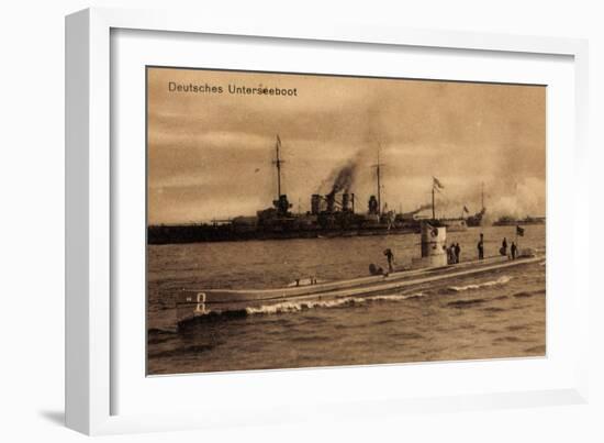 Deutsche Kriegsschiffe, Deutsches U Boot, Matrosen-null-Framed Giclee Print