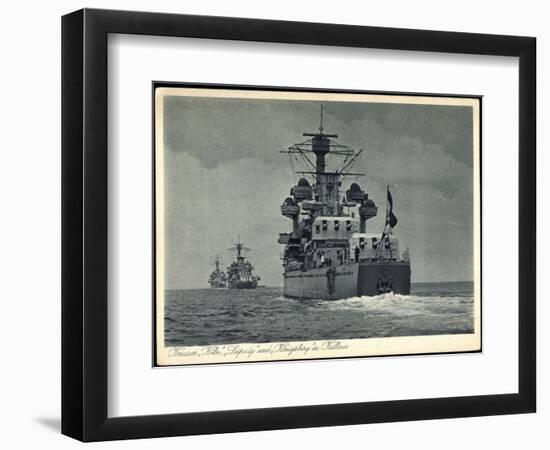 Deutsche Kriegsschiffe, Köln, Leipzig, Königsberg-null-Framed Giclee Print