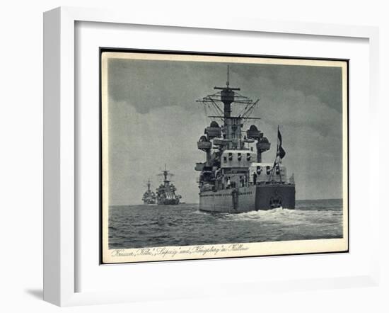 Deutsche Kriegsschiffe, Köln, Leipzig, Königsberg-null-Framed Giclee Print