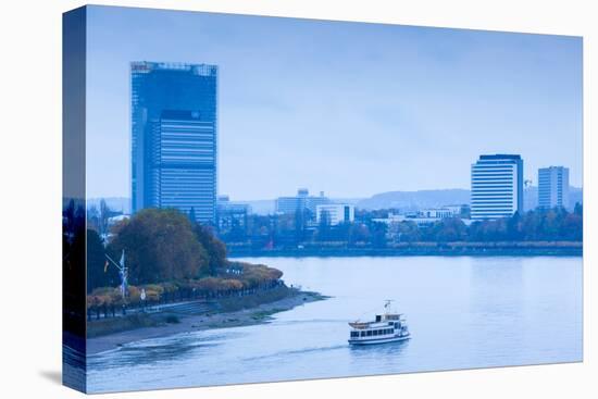 Deutsche Post Tower by Rhein River, Bonn, North Rhine-Westphalia, Germany-null-Stretched Canvas